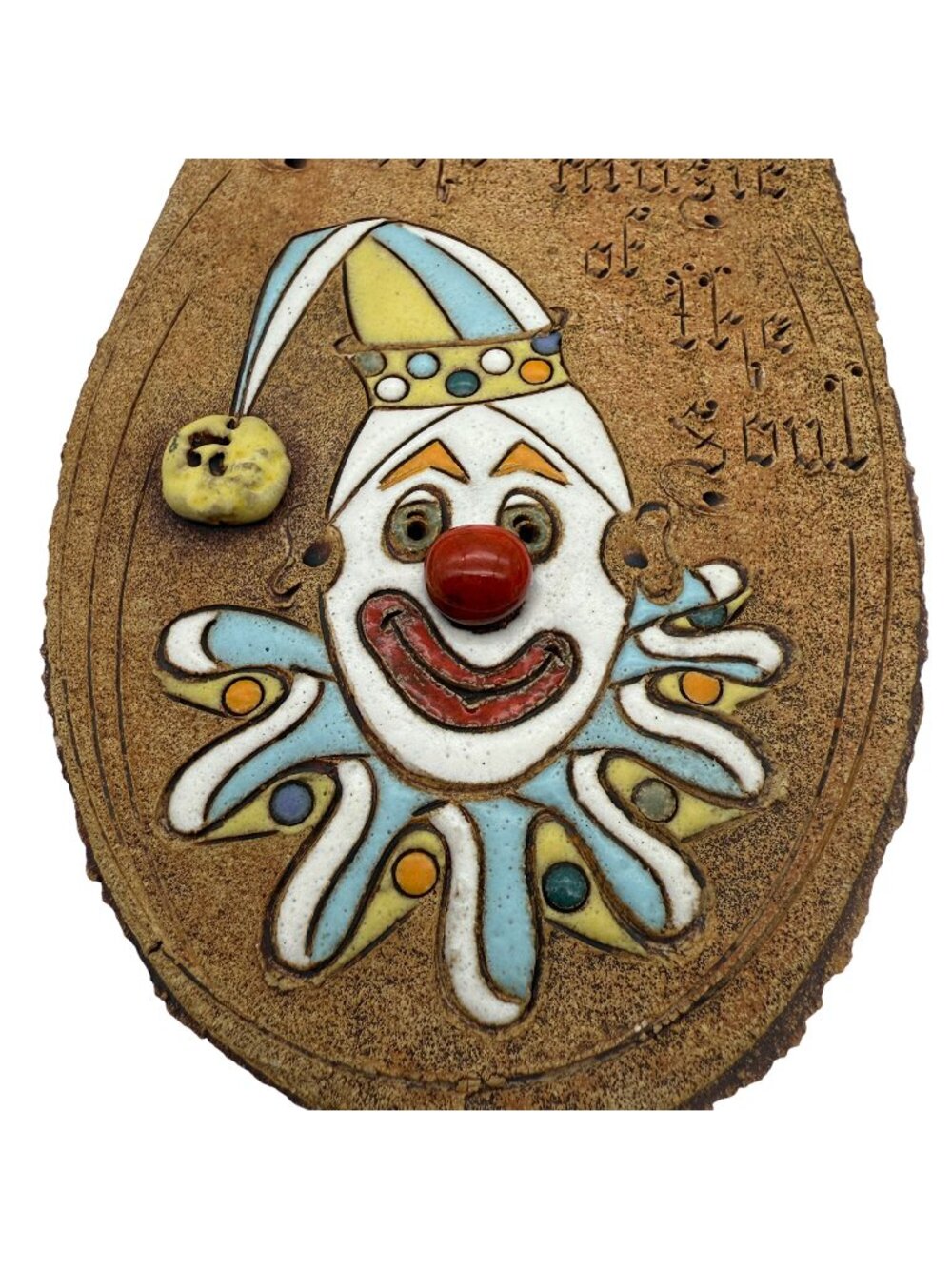 Artisan Humorous Clown Wall Plaque Laughter the Music of the Soul Beasley USA